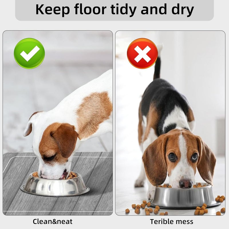 IIDEA Food and Water Bowl Mat for Dog Cat, 20 x 12 inches Waterproof Non-Slip Absorbent Pet Feeding Matt Placemat - Image 5